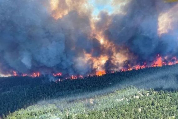 People running away from fire in Canada