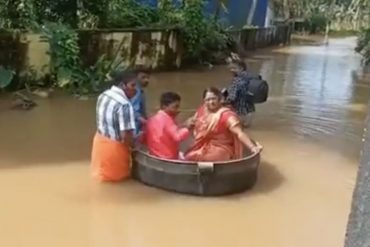 Floods in India: Couples travel for wedding in a saucepan